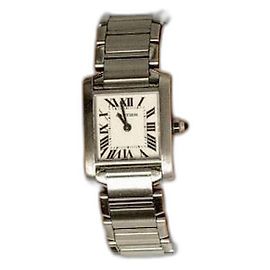 Cartier Tank Francaise Armbanduhr aus Stahl Silber