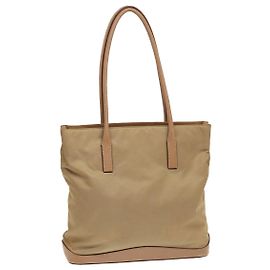 PRADA Borsa Tote Nylon Beige Auth bs16845
