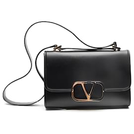 Sac bandoulière Valentino Garavani Vlogo cuir noir