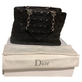 Borsa Christian Dior Soft Shopping in pelle nera