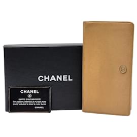 Beige lange Brieftasche Chanel
