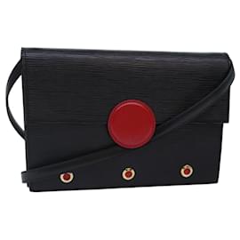 LOUIS VUITTON Borsa a Spalla Hublot Epi Nera Rossa M52557 LV Auth ep5278