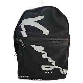 Kenzo Rucksack Schwarz Polyester mit Gummilogo