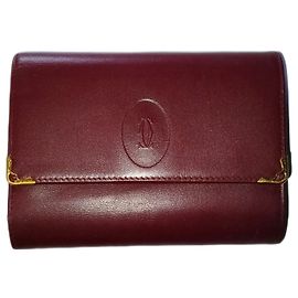 Cartier Must de Cartier Leather Purse Burgundy