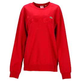 Sudadera de cuello redondo Supreme x Lacoste en algodón rojo
