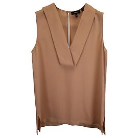 Top sin mangas Theory Salvatill en seda beige