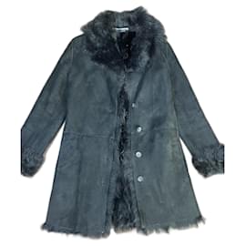 abrigo de cuero y piel jil sander