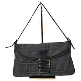 Fendi Zucchino Mama Double Flap Baguette Nero