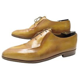 BERLUTI OLGA 6 OCCHIELLI OXFORD 9 43 IN CUOIO MIELE CAMMELLO