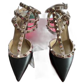 Décolleté Valentino Garavani Rockstud Bicolore Nere Pelle 36