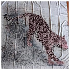 Hermès Chal Cuadrado Panthera Pardus Cashmere 140 Robert Dallet