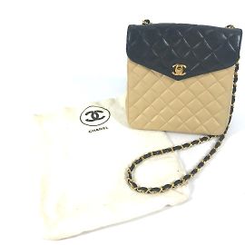 Borsa a catena matelassé bicolore CC Coco Mark di Chanel