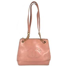 Borsa a spalla in pelle rosa Chanel