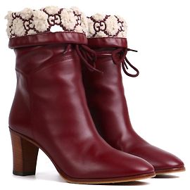 GUCCI - Stivaletti Gucci in pelle bordeaux (T39)