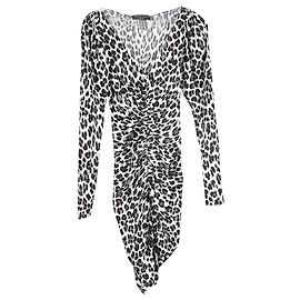Autre Marque Vestido Mini Colette en Seda con Estampado Animal de Caroline Constas
