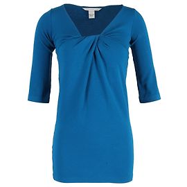 Abito mini in lana blu con scollo a V di Diane von Furstenberg
