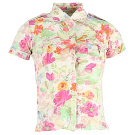 Etro Kurzarmhemd mit floralem Druck aus mehrfarbigem Baumwollstoff