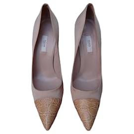 Décolleté Prada in pelle beige e satin rosa 37 FR