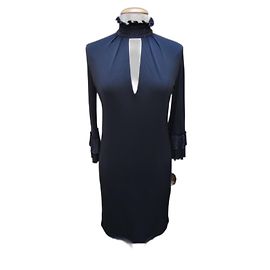 Blumarine Kleid Schwarz Viskose mit Strass