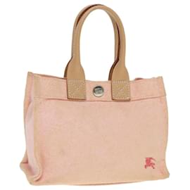 Borsa a mano in tela Burberry Blue Label rosa beige Auth ti1990