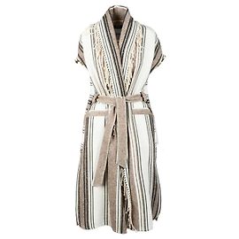 Autre Marque Chaleco Bazar Deluxe de algodón a rayas mezcla seda
