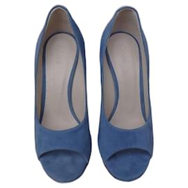 Chloé Pumps aus blauem Leder mit Schlangenoptik Absatz