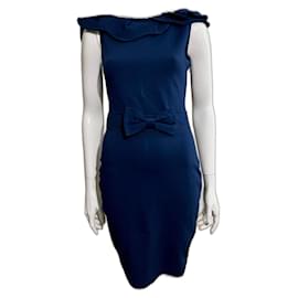 Bow detail sheath dress from navy jersey - Red Valentino