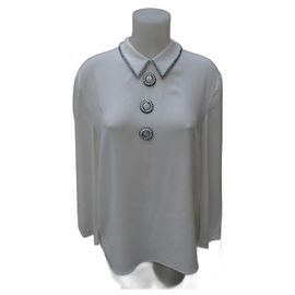Blusa Miu Miu de seda branco creme