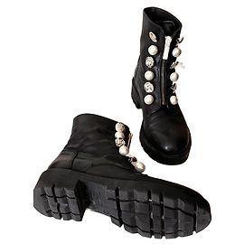 Tosca Blu Leder Stiefeletten Schwarz
