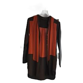 Karl Lagerfeld Tunika aus Seide und Nylon Schwarz Bordeaux