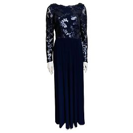 Vera Wang Abito da sera in paillettes e pizzo