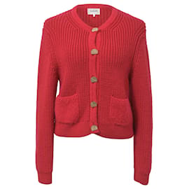 Roter Woll-Cardigan mit Purrl-Knöpfen von Ba&Sh