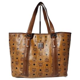 Sac shopping MCM Visetos en cognac