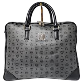 Borsa per laptop MCM Visetos Grigio/Nero