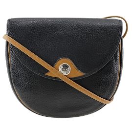 Borsa a spalla in pelle di vitello nera Christian Dior