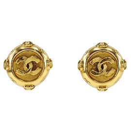 Orecchini a clip placcati in oro Chanel Coco Mark