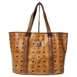 MCM Visetos Shopper Tote Cognac