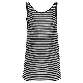 Top de tirantes de rayón a rayas en negro y blanco de Alexander Wang