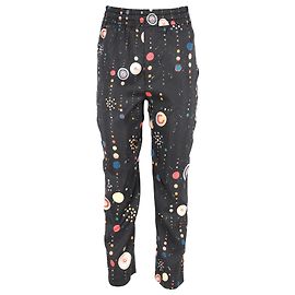  Isabel Marant Polka Dots Print Gartered-Waist Straight-Leg Trousers in Black Cotton