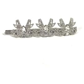 Fermaglio per capelli in strass argento Miu Miu