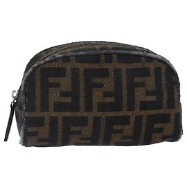FENDI Zucca Canvas Tasche braun schwarz silber authentisch fm3759