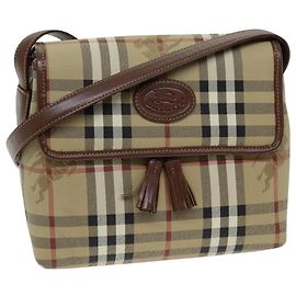Autre Marque Borsa a spalla Burberrys Nova Check in pelle PVC Auth ki4534