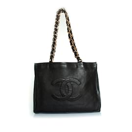 Chanel, Grand Shopper aus schwarzem Lammleder