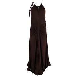 Vestido Maxi Cut-Out Fruncido Proenza Schouler en Viscosa Marrón