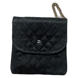 Borsa a mano Chanel in seta nera