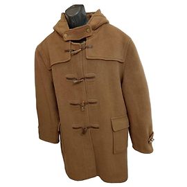 Cappotto con cappuccio Burberry marrone lana XL