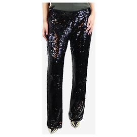 Blumarine Pantalones de lentejuelas negras - talla UK 14
