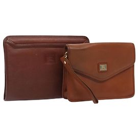 Autre Marque Borsa a mano in pelle Burberrys 2Set marrone Auth ti1987