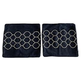 2 black studded cushion covers By Malene Birger 45 x 45 cm
