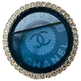 Spilla Chanel La Pausa in resina blu e oro